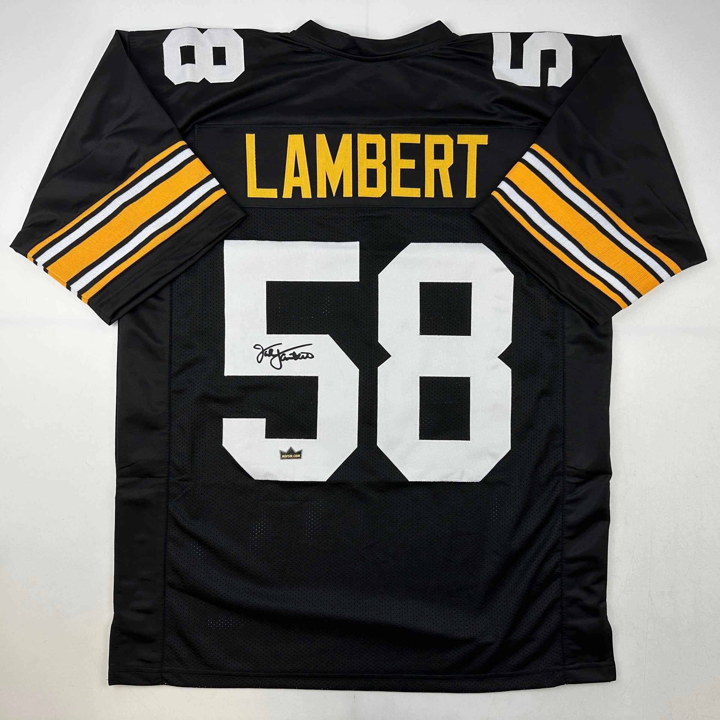 Facsimile Autographed Jack Lambert Pittsburgh Black Auto Jersey Size Men's XL