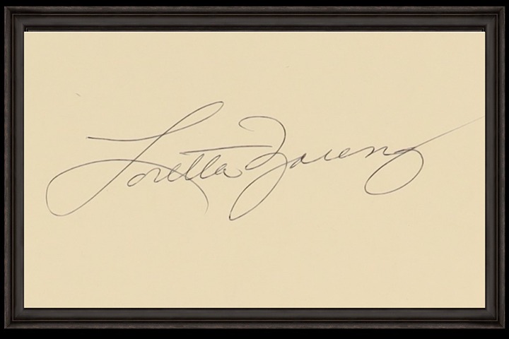 Loretta Young Legendary Award Winning Actress Signed 3x5 Cut (AutographCOA)