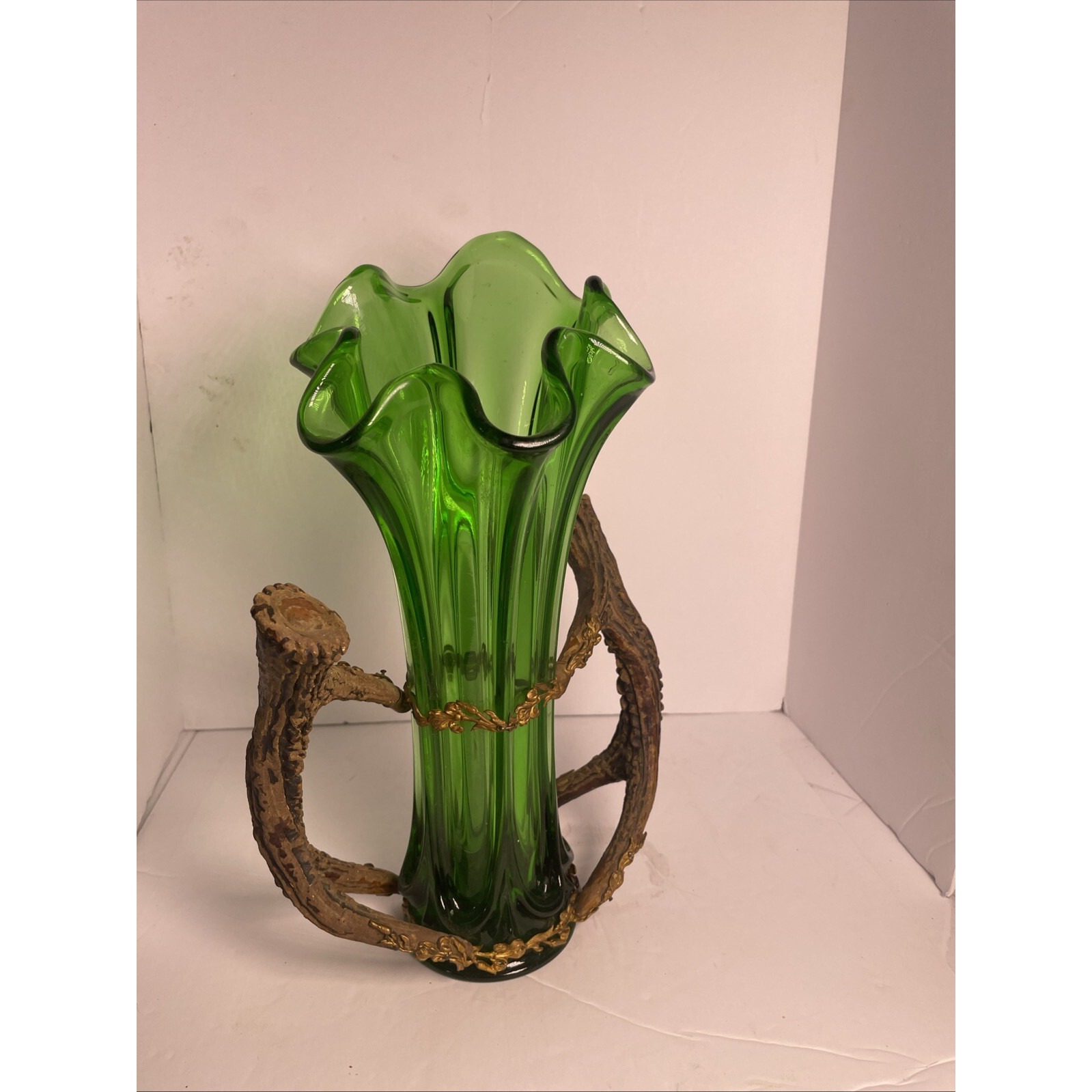 Rare VNTG Green Swung Vase One Of A Kind