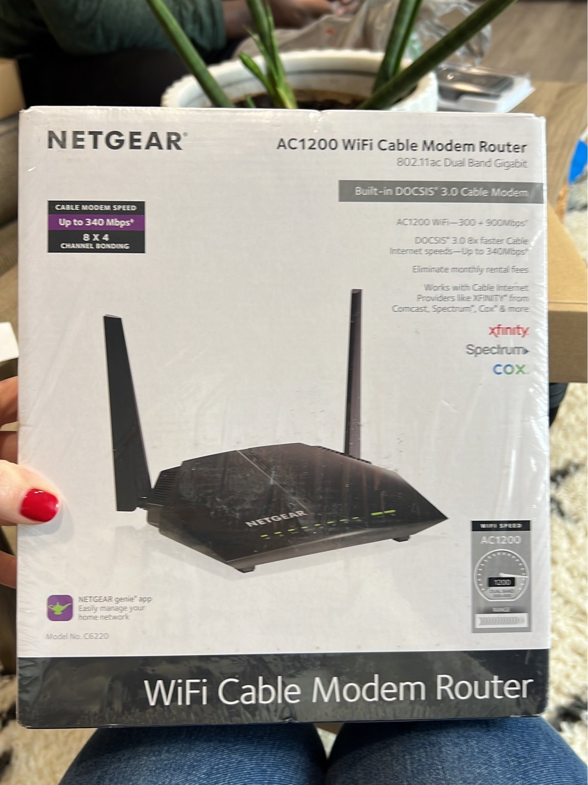 NETGEAR Cable Modem WiFi Router Combo C6220 - Compatible With All Cable Provider