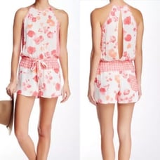 YOUNG FABULOUS & BROKE YFB Bella Romper Coral Rose