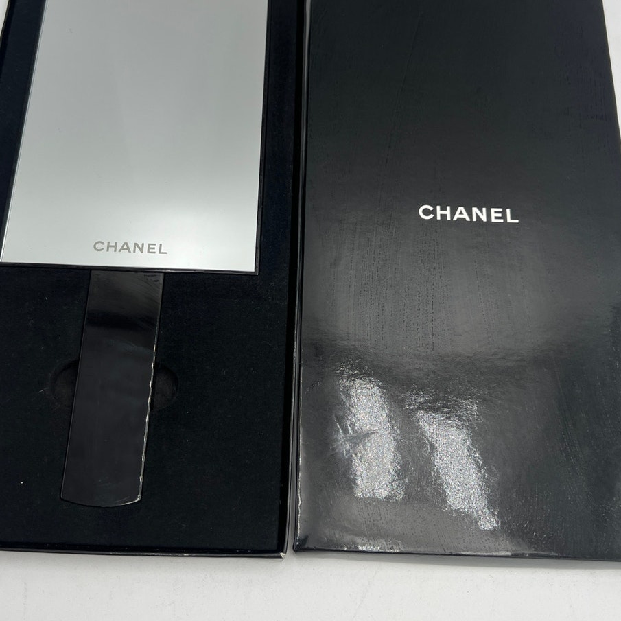 Chanel GWP Hand Mirror Folds Black Box & Bag