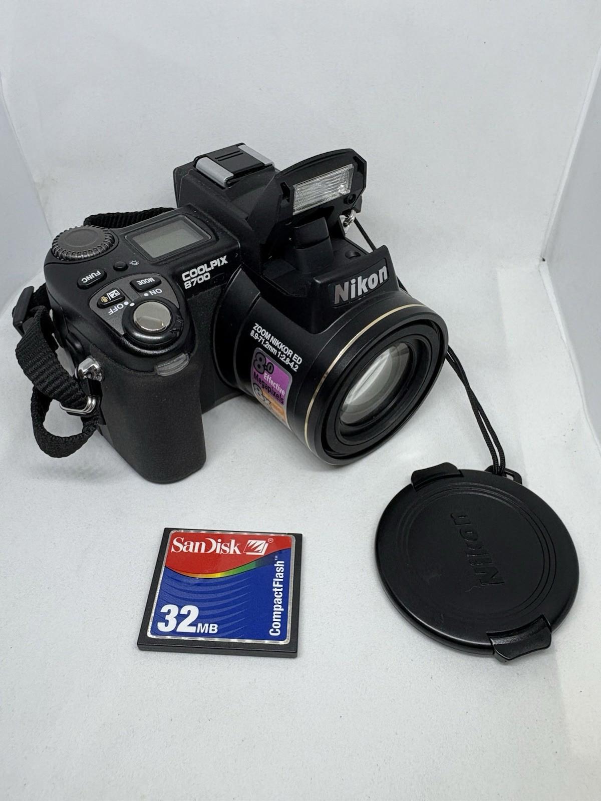 Nikon Coolpix 8700 8.0MP Digital Camera With SD Card Working No Charger C58