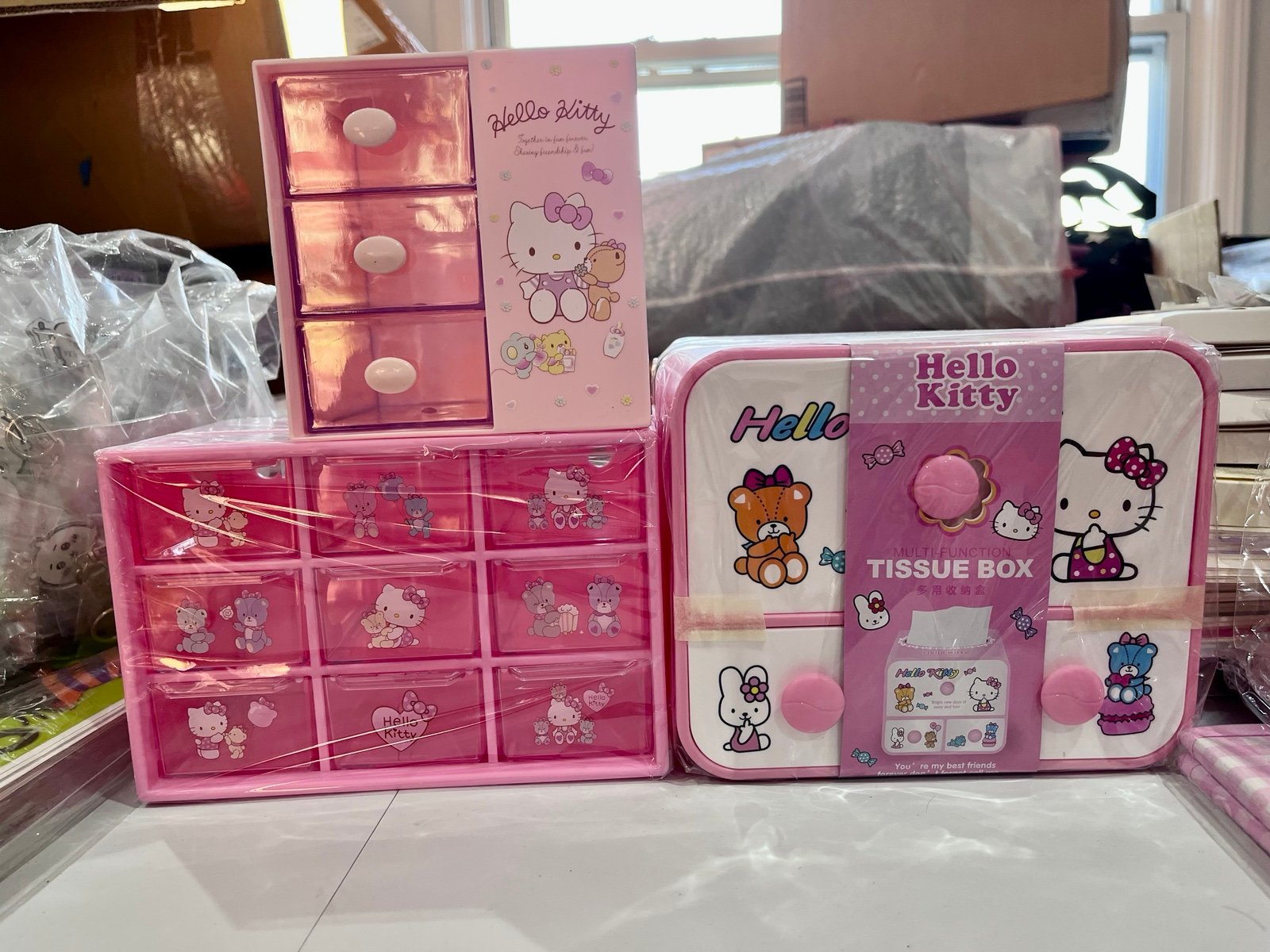 3 hello kitty storage box bundle