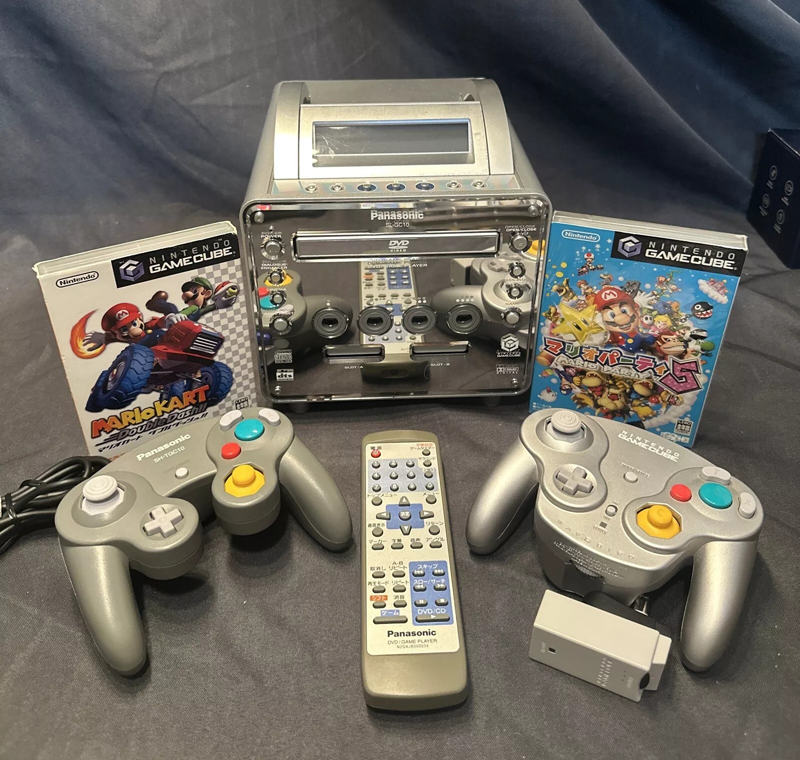 Game console DVD player with remote control, games