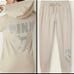 VS PINK Campus Pullover Hoodie & Jogger Set Vanilla with Glitter Shine Logo XXL