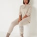 VS PINK Campus Pullover Hoodie & Jogger Set Vanilla with Glitter Shine Logo XXL