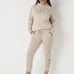 VS PINK Campus Pullover Hoodie & Jogger Set Vanilla with Glitter Shine Logo XXL