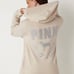 VS PINK Campus Pullover Hoodie & Jogger Set Vanilla with Glitter Shine Logo XXL