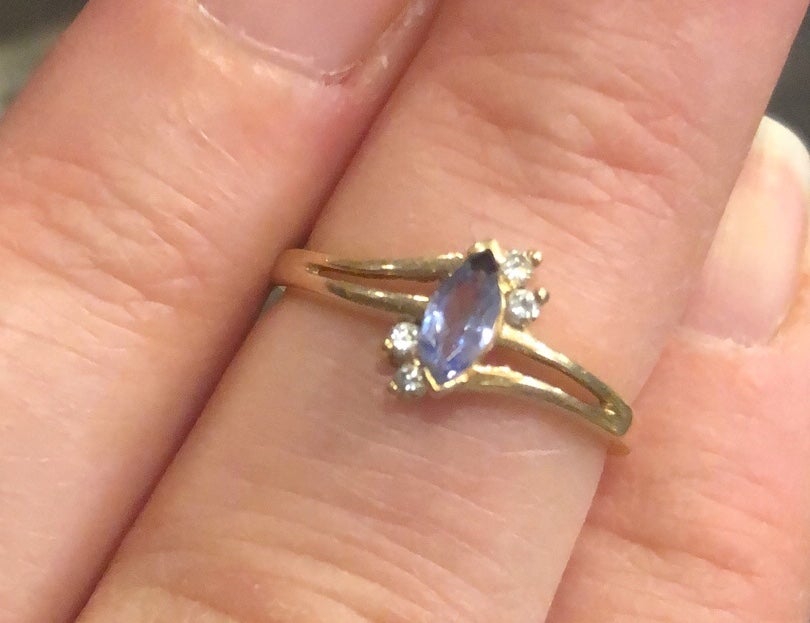 10k tanzanite diamond ring