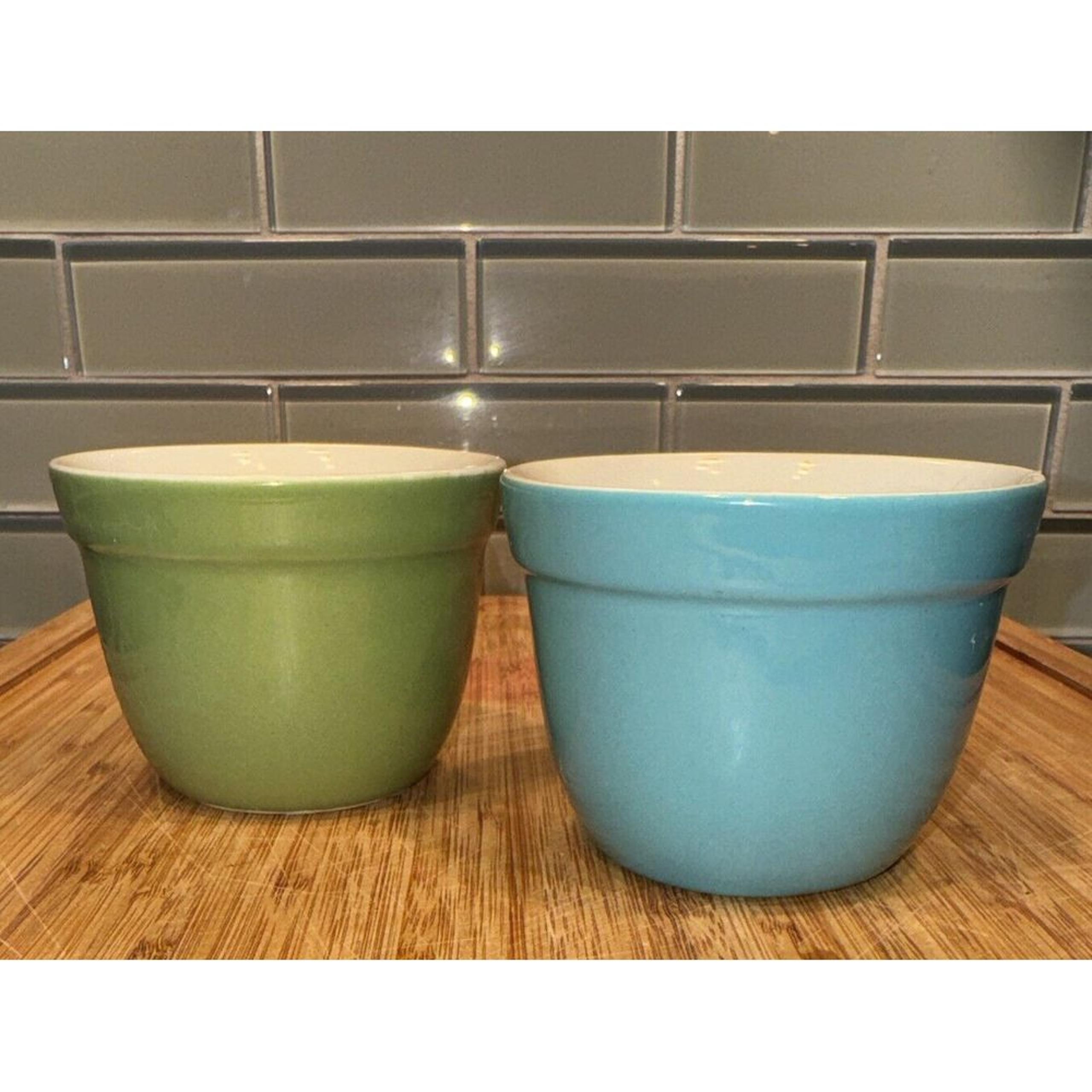 2 sml CRATE & BARREL Addison Mix Serving Bowl REPLACEMENT Blue & Green
