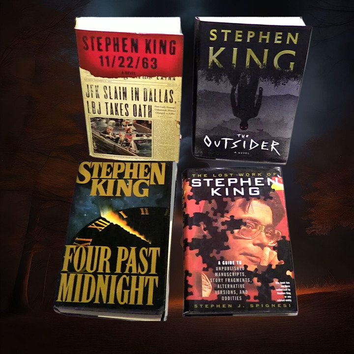 Stephen King HC book lot of 4 11/22/63, Outsider, Four Past Midnight,Lost Work