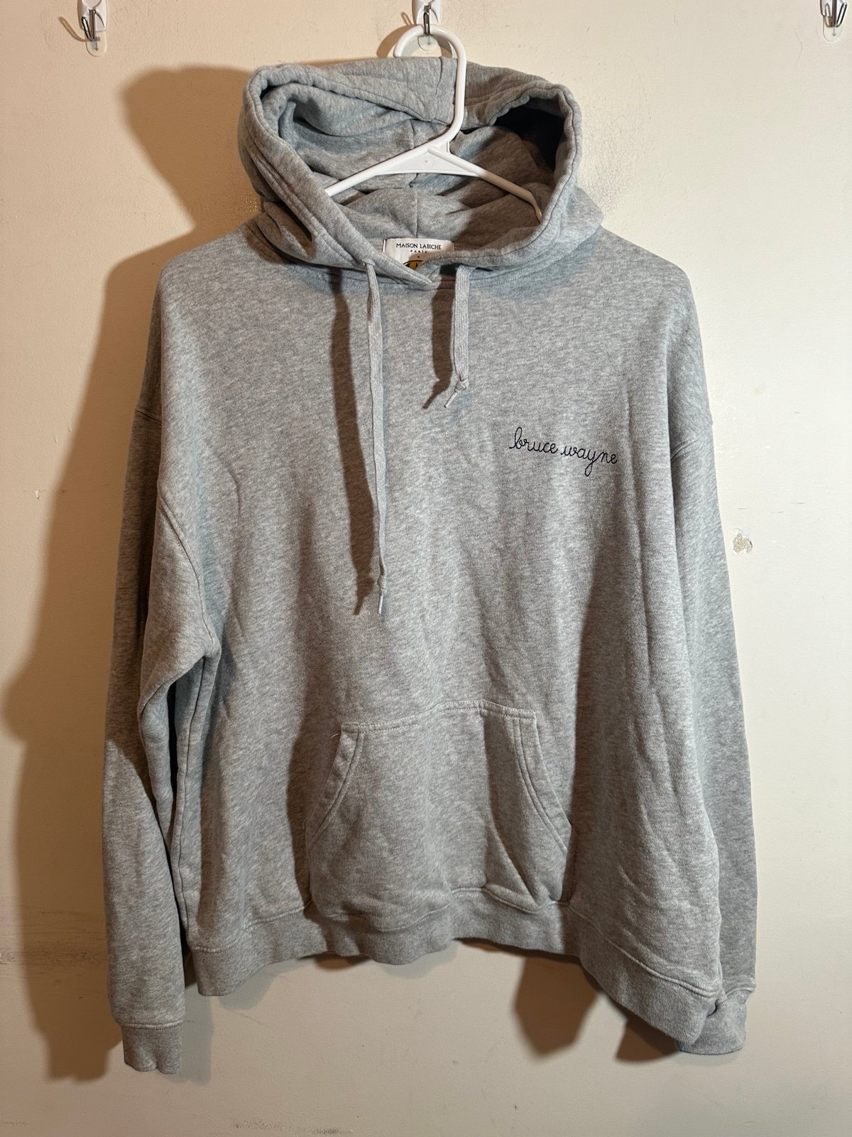 maison labiche Paris X Batman Bruce Wayne Embroider Hoodie Men’s Large Grey