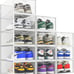 12 Pack Shoe Storage Bins, Clear Plastic Stackable Shoe Organizer for Closet