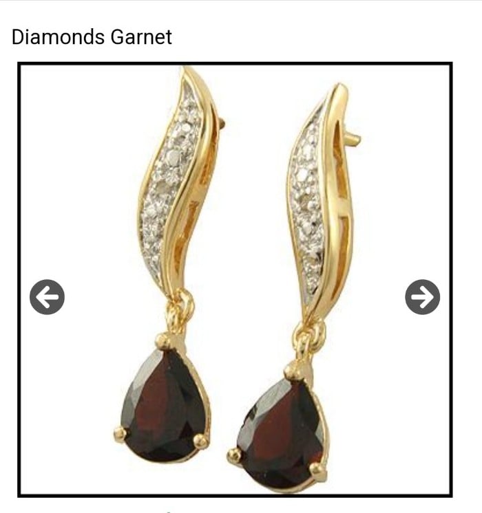 18K Diamond & Garnet Earrings