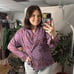 Zara Paisley Print Shawl Neck Long Sleeve Top Purple Size Small