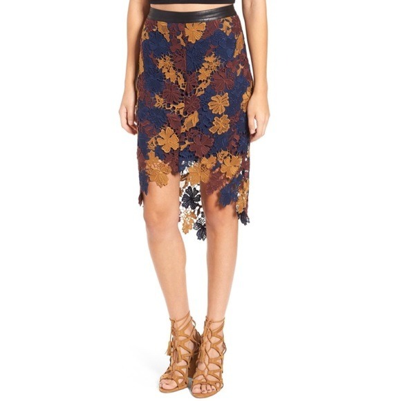 ASTR the Label Betty Crochet High Waist Midi Skirt S