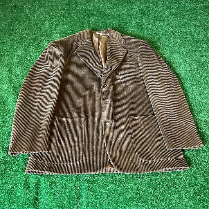 Haggar Vintage Thick-ribbed Corduroy Brown Sports Coat Blazer Jacket Size 44R