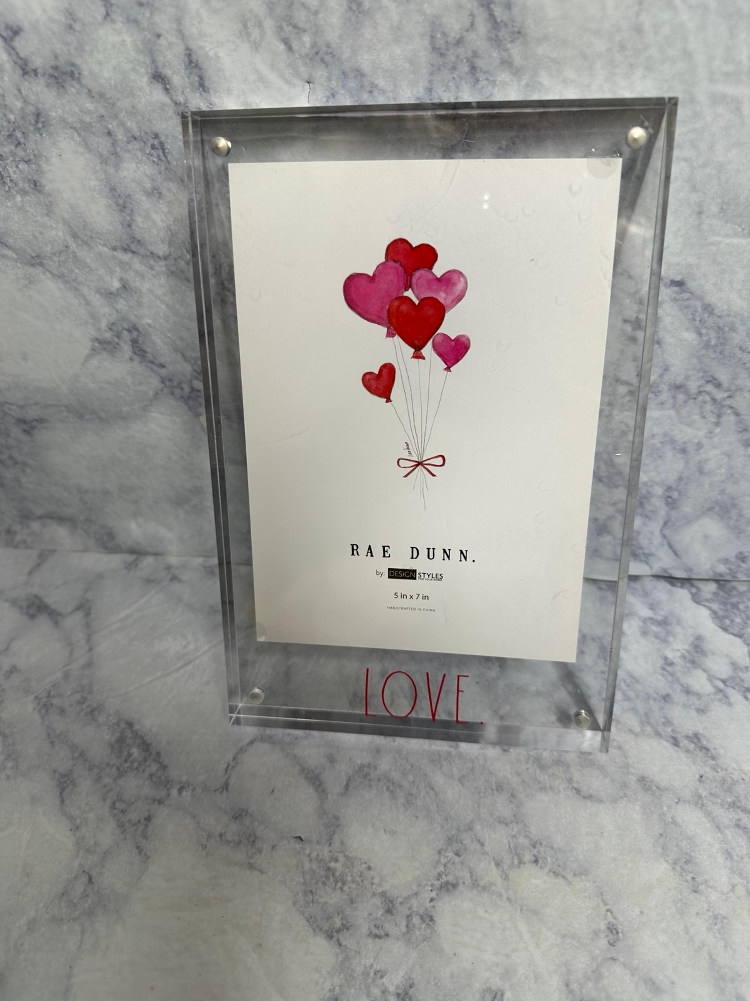 Rae Dunn LOVE Acrylic 5x7” Clear Magnetic Photo Frame
