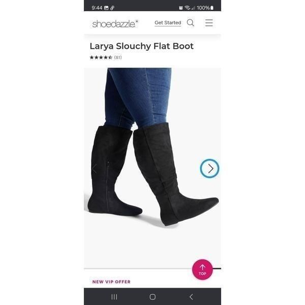 New Size 9E Wide Shoe Dazzle Black Larya Flat Slouch Faux Suede Tall Long Boots