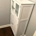 NEW Bathroom Floor Cabinet, Storage Wood Kitchen Cupboard w/Glass Doors White