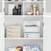 NEW Bathroom Floor Cabinet, Storage Wood Kitchen Cupboard w/Glass Doors White