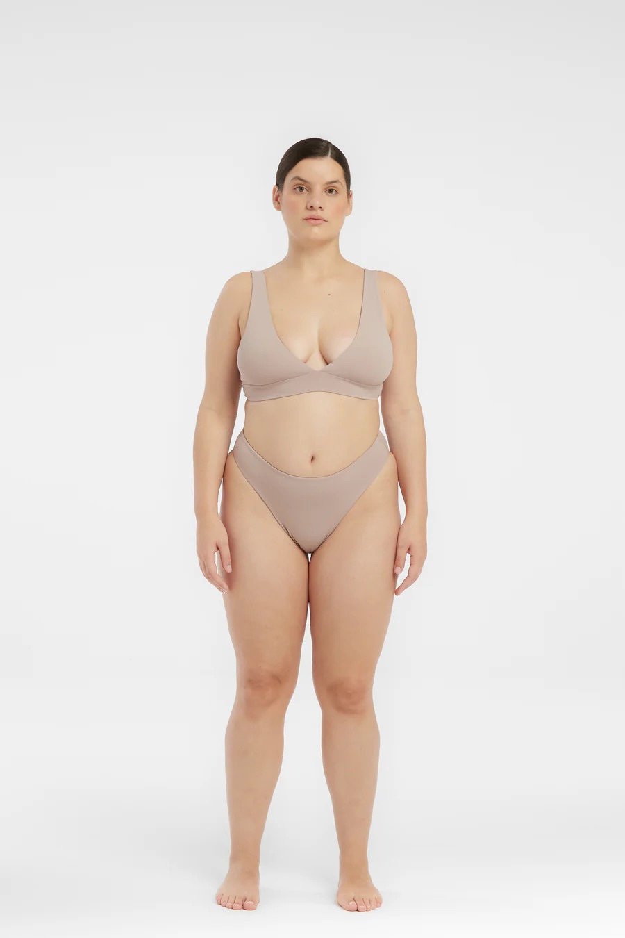 riot swim lark beige bikini set