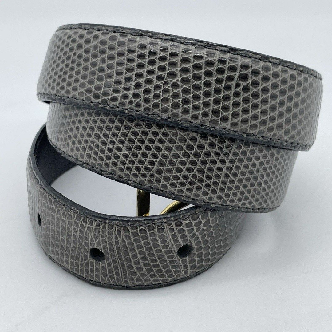 Austin Grey Lizard Genuine Leather Belt Women's Size 30 Gray Snake Pattern