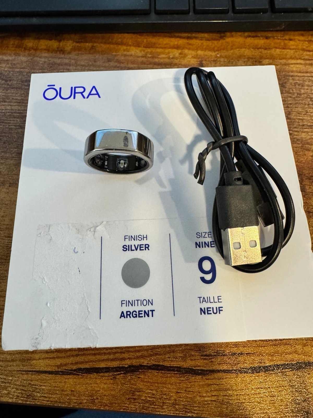 Oura heritage Gen3 size 9 silver (no Charger)