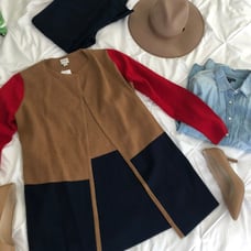 J.Crew Color Block Long Cardigan Sweater