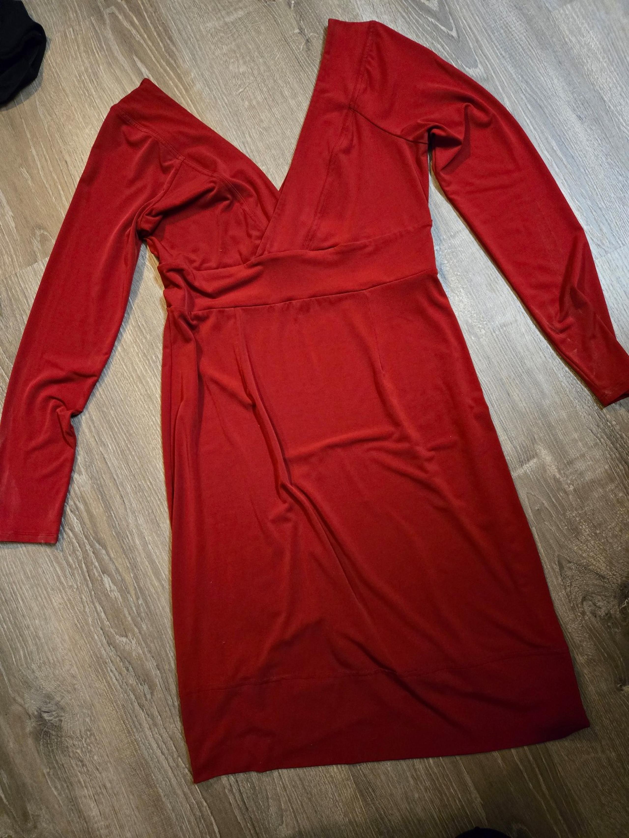 V Cut Christmas Red Dress...mid length