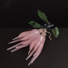 Natural Rose Quartz Pink Crystal Fruit Citron / Buddha Hands