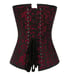 Black and red print steel boned corset.
