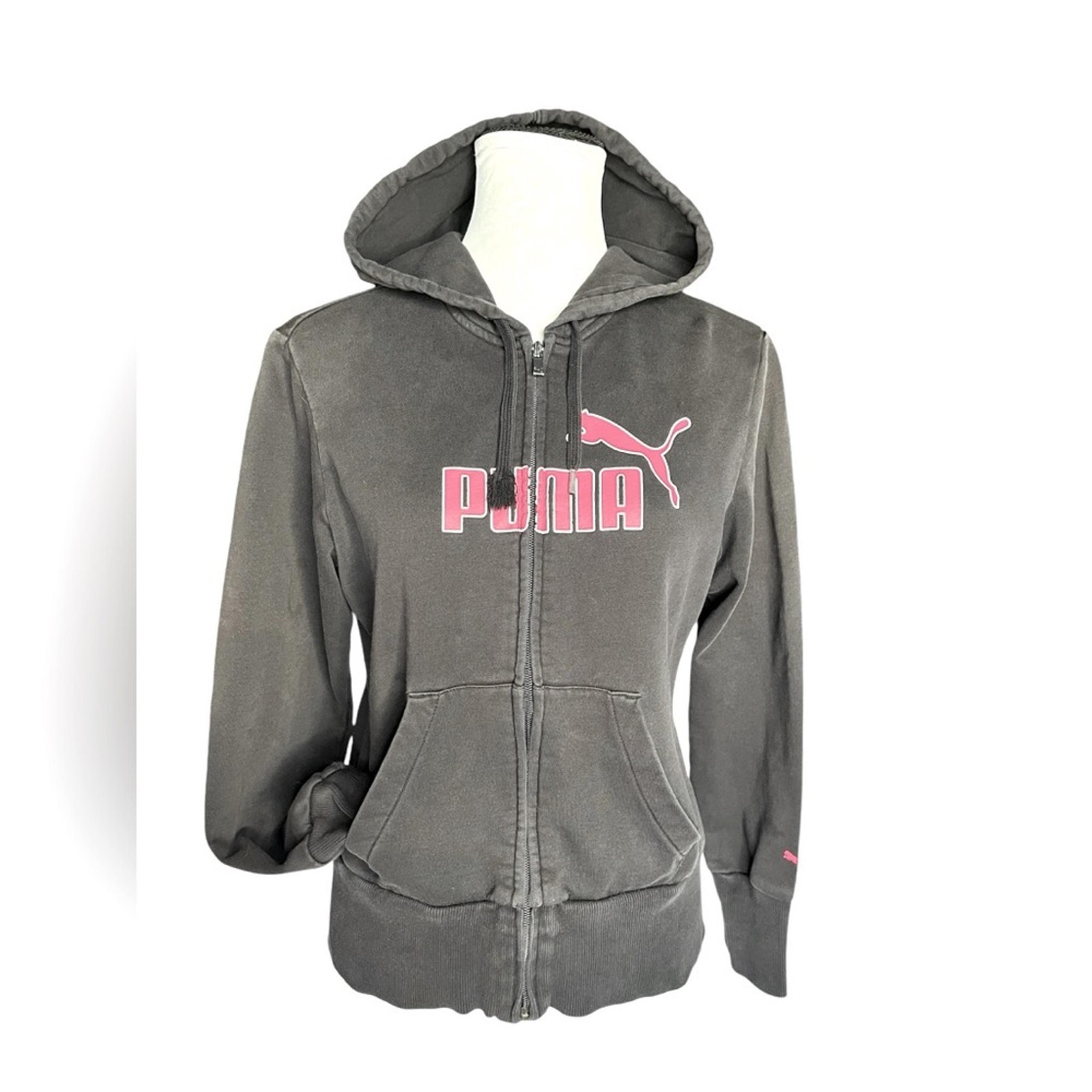 Puma women’s black zip hoodie sweatshirt size medium