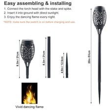 Permande 10 Pack Upgraded Solar Lights Outdoor, Mini Solar Torch Lights with Fli