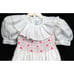 Vtg 90s Isabel Garreton Smocked White Dress 3T Dots Pleated Collar Pink Flowers