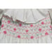 Vtg 90s Isabel Garreton Smocked White Dress 3T Dots Pleated Collar Pink Flowers