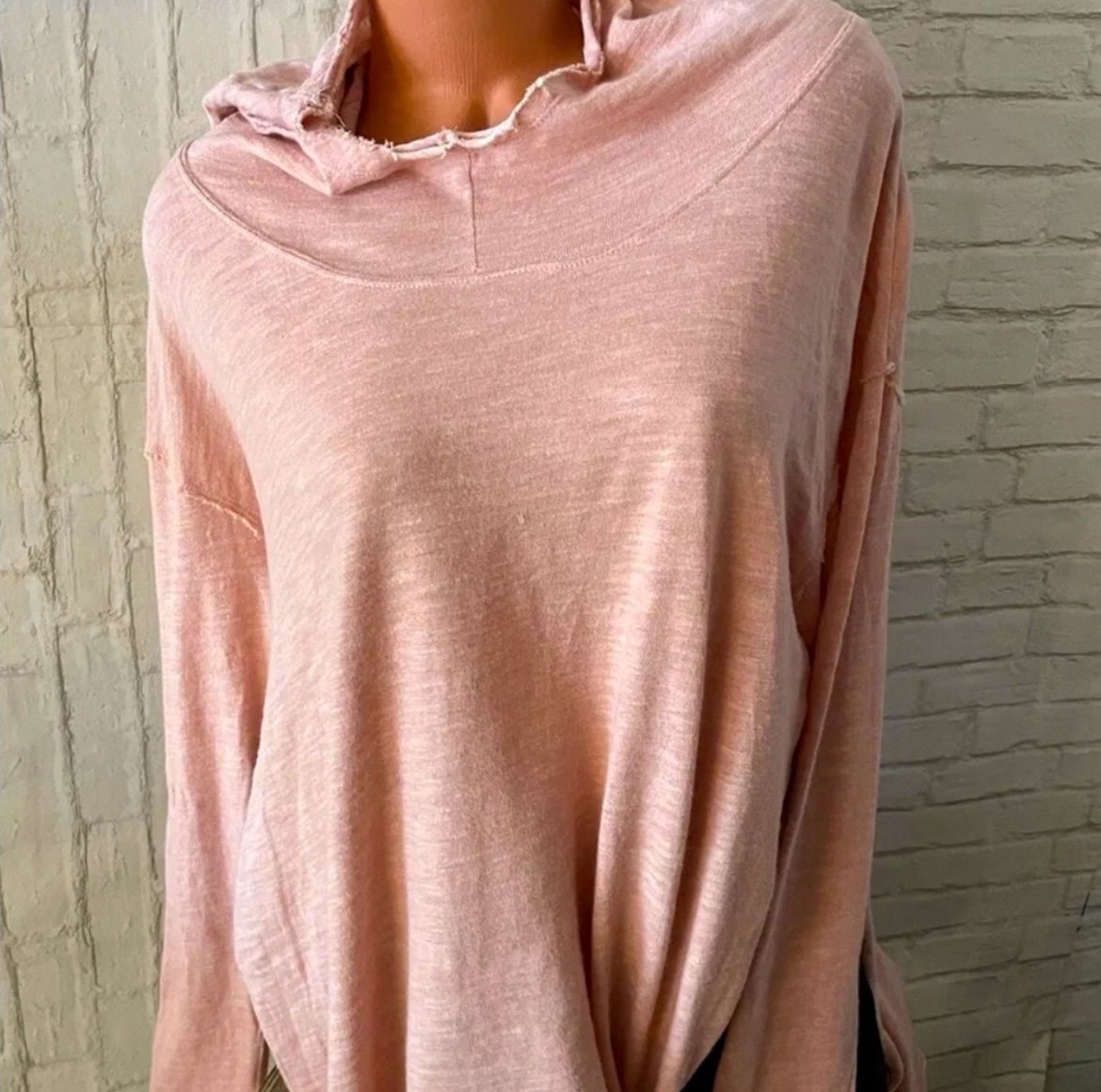 Free People FP Beach Cover Up Tunic Dress Hoodie Oversized Pink Sand O/S NWT!