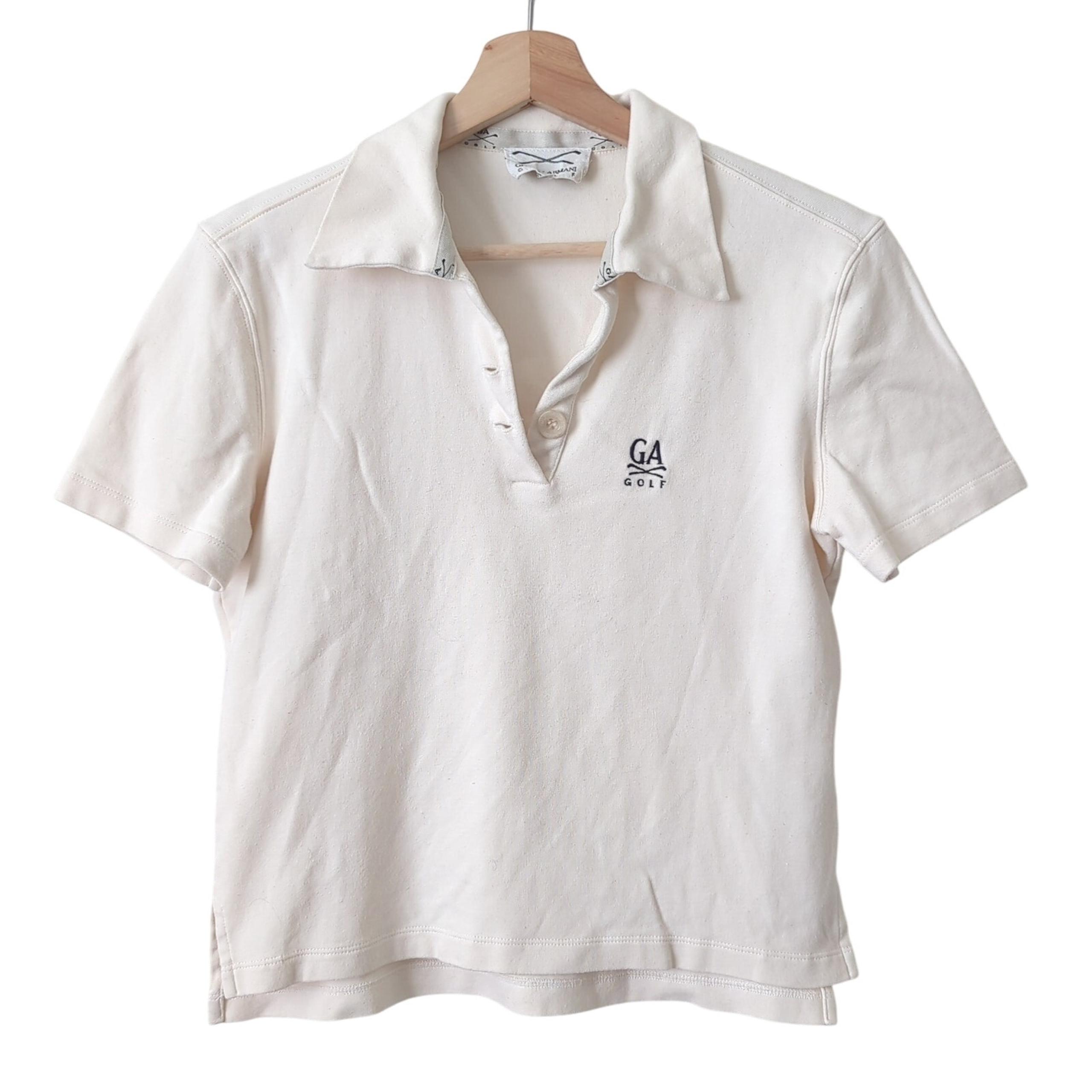 Vintage Giorgio Armani GA Golf Golfing Polo Crop Top Womens 46 S/M Cotton Y2K