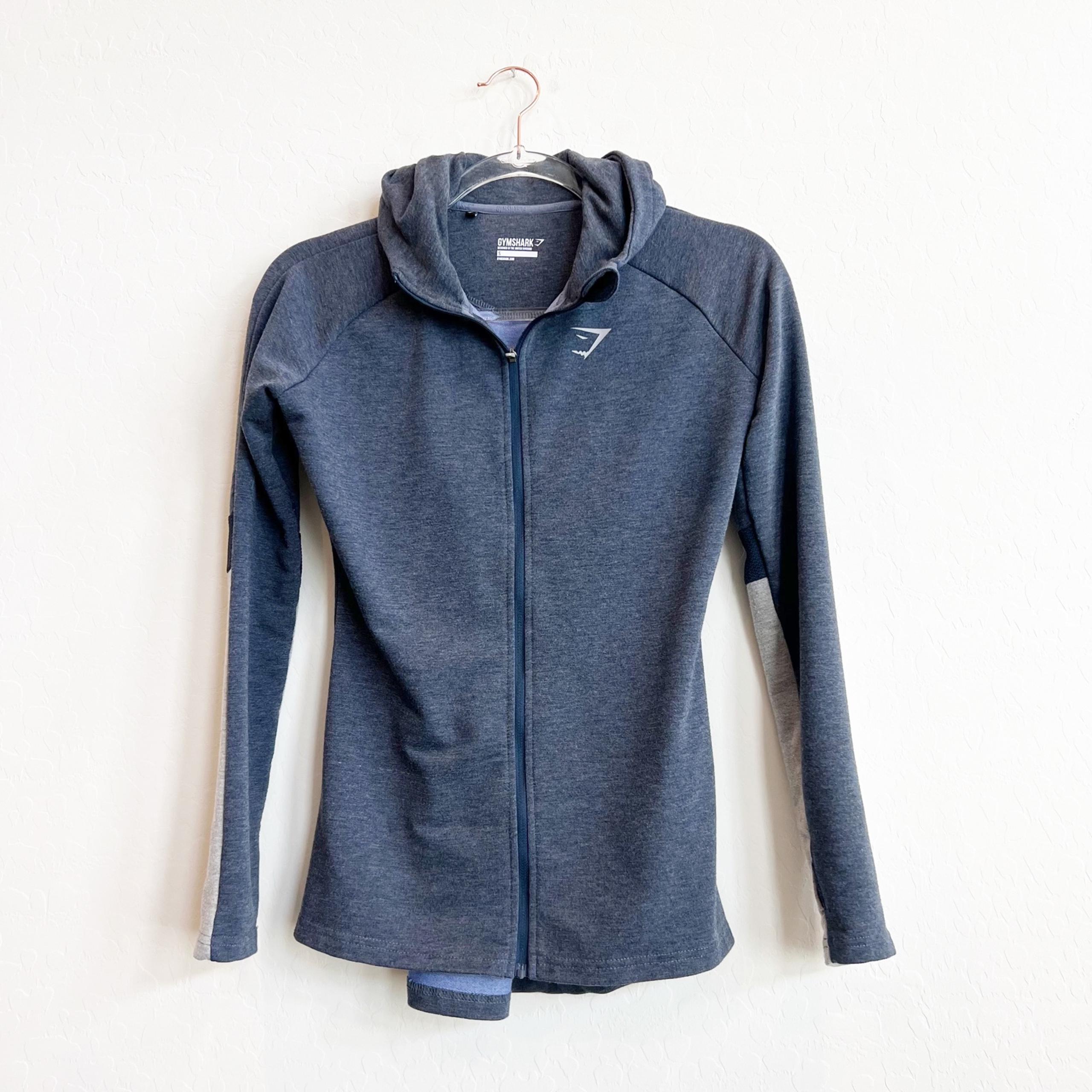 Gymshark Women's Impulse Zip-Up Hoodie Jacket Athletic Blue Grey Small