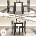 5 Piece Dining Table Set Industrial Style Kitchen Table & Chairs for 4 Grey