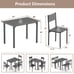 5 Piece Dining Table Set Industrial Style Kitchen Table & Chairs for 4 Grey