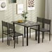 5 Piece Dining Table Set Industrial Style Kitchen Table & Chairs for 4 Grey