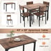 5 Piece Dining Table Set Industrial Style Kitchen Table & Chairs for 4 Grey