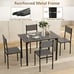 5 Piece Dining Table Set Industrial Style Kitchen Table & Chairs for 4 Grey