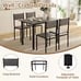 5 Piece Dining Table Set Industrial Style Kitchen Table & Chairs for 4 Grey
