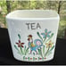 Vintage Morikin Japan Rectangle Ceramic Canister TEA Rooster and Flowers -A51