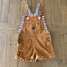 Mini Boden critter corduroy hedgehog embroidered short overalls 6-7 years