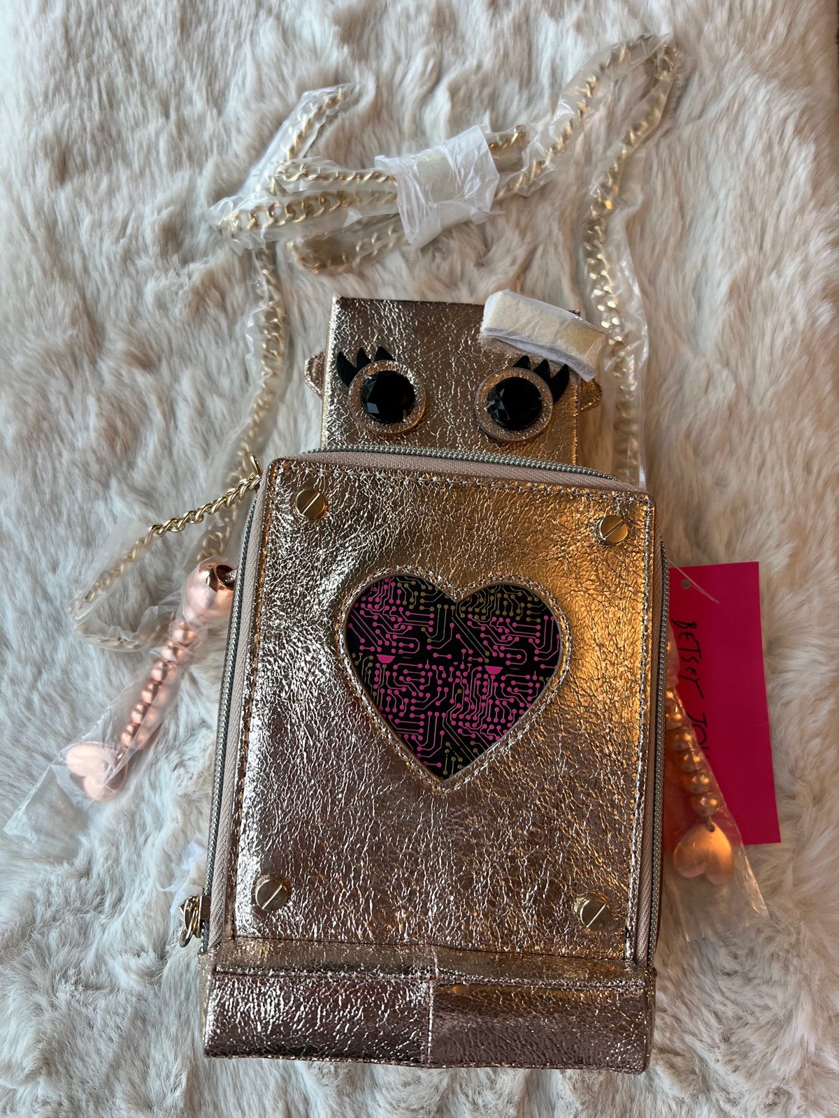 Betsey Johnson Love Machine Robot Cross Body Bag