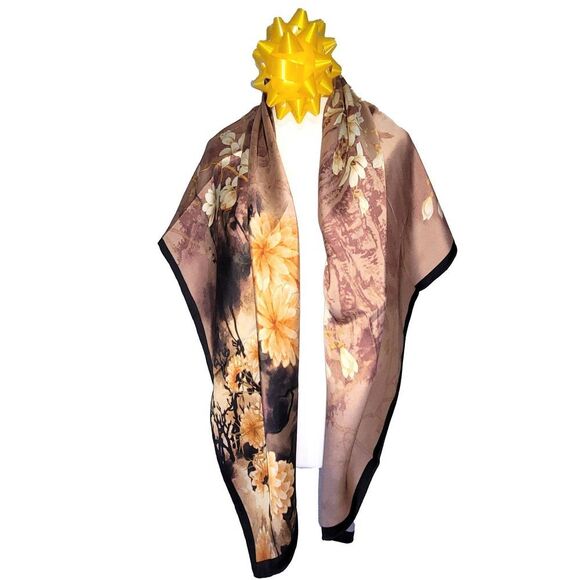 NEW Genuine 100% Mulberry Silk Double Sided Scarf 42 x42 Square Shawl 58421